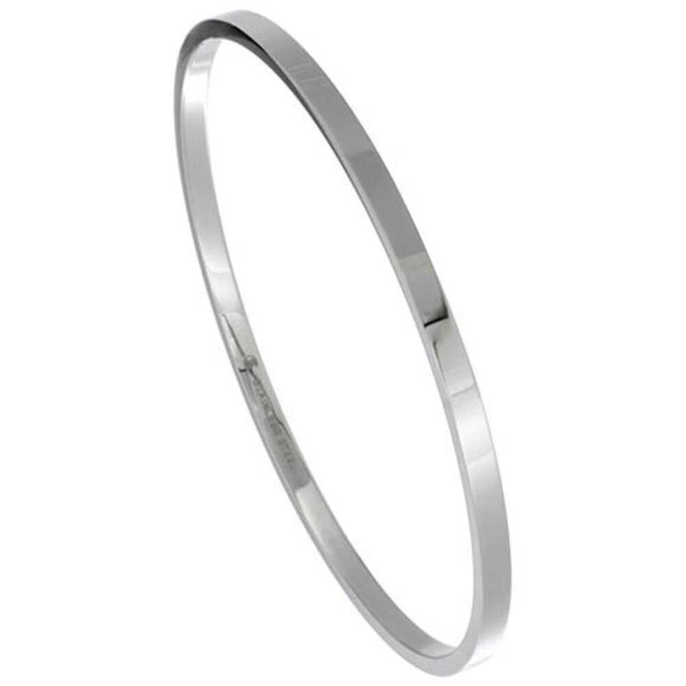 3mm Stainless Steel Slip on Bangle Bracelet Stackable Seamless 3mm wide 7" 8"